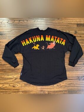 Disney Parks The Lion King Hakuna Matata Spirit Jersey Shirt Black Adult Size L